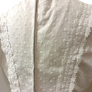 White-on-White Cottagecore Vintage Revival Hawaiian Dress – Lace Trim Long Sleeve 6761/750-7