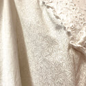 White on White Lace Trim Small Flowerl Prints Vintage Long Sleeve Hawaiian Dress