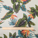 White Bird of Paradise & Tropical Leaf Hawaiian Fabric – 100% Cotton-2