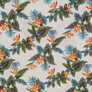 White Bird of Paradise & Tropical Leaf Hawaiian Fabric – 100% Cotton-1