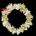 White and Green Fresh Flumeria Flower Lei