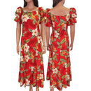 Red Hawaiian Long Dress
