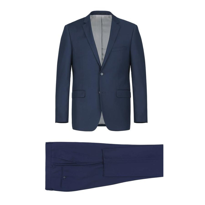 Simple Basic Slim Fit Dark Navy Suit Set | Jacket and Pant 2 pc Set