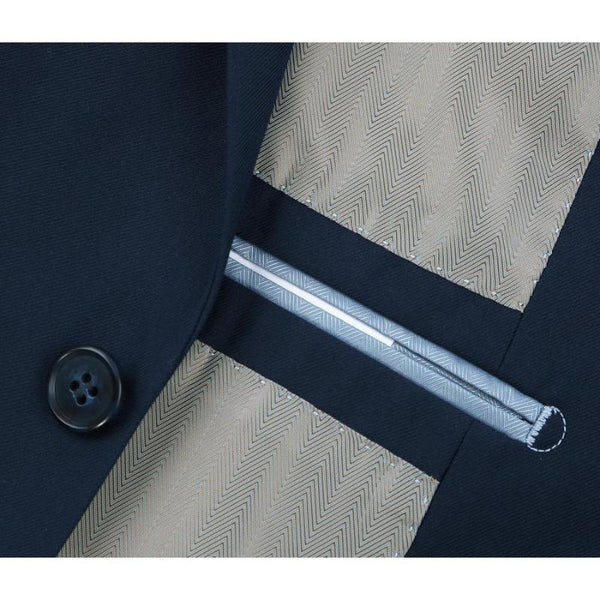 Simple Basic Classic Fit Dark Navy Suit Set | Jacket and Pant 2 pc Set