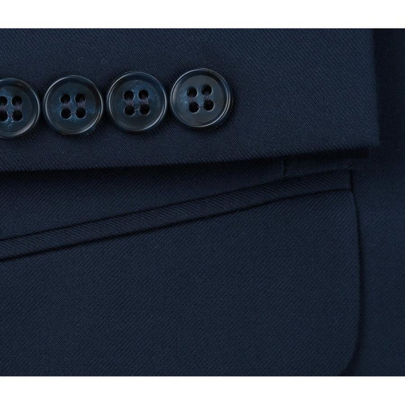 Simple Basic Slim Fit Dark Navy Suit Set | Jacket and Pant 2 pc Set