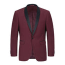 Slim Fit Shawl Collar Tuxedo Jacket and Pant 2 pc Set | Burgundy-1