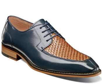 Men's Navy Leather Dress Shoes - Muumuu Outlet