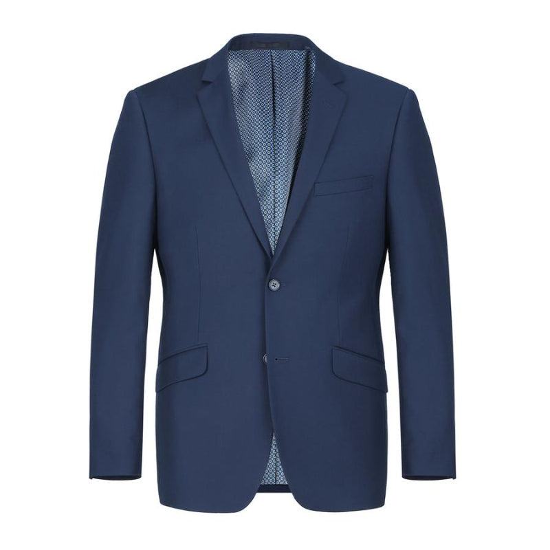 Slim Fit Stretch Blue Suit Set | Jacket and Pant 2 pc Set - 0