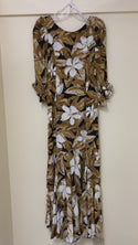 Plumeria Brown Long Dress
