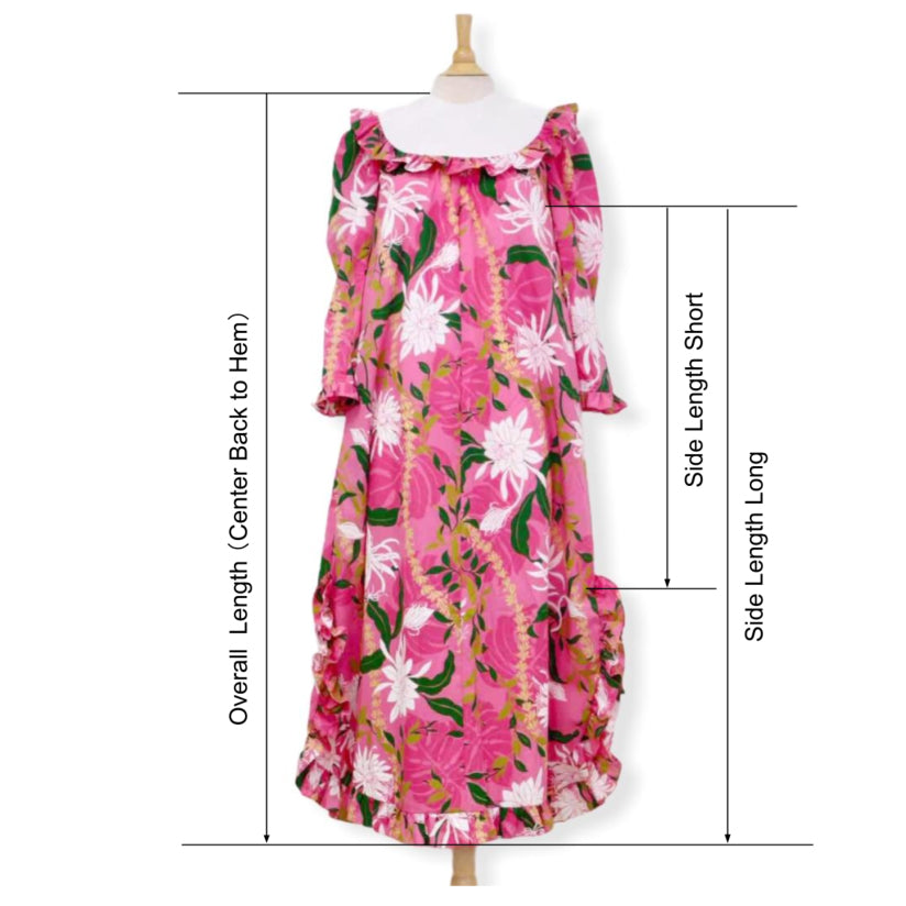 ☆Ohia Lehua Hawaiian Flower Navy Traditional Muumuu - Plus Size Dress 464