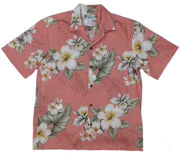 Peach Color Hibiscus Hawaiian Shirt - 0