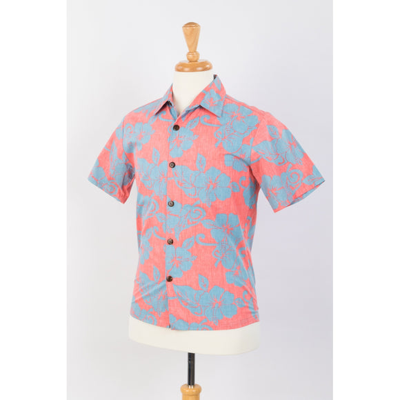 Hibiscus Print Red Hawaiian Shirt - Muumuu Outlet