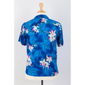 Royal Blue  Orchid Floral Print Shirt | Blue - Muumuu Outlet