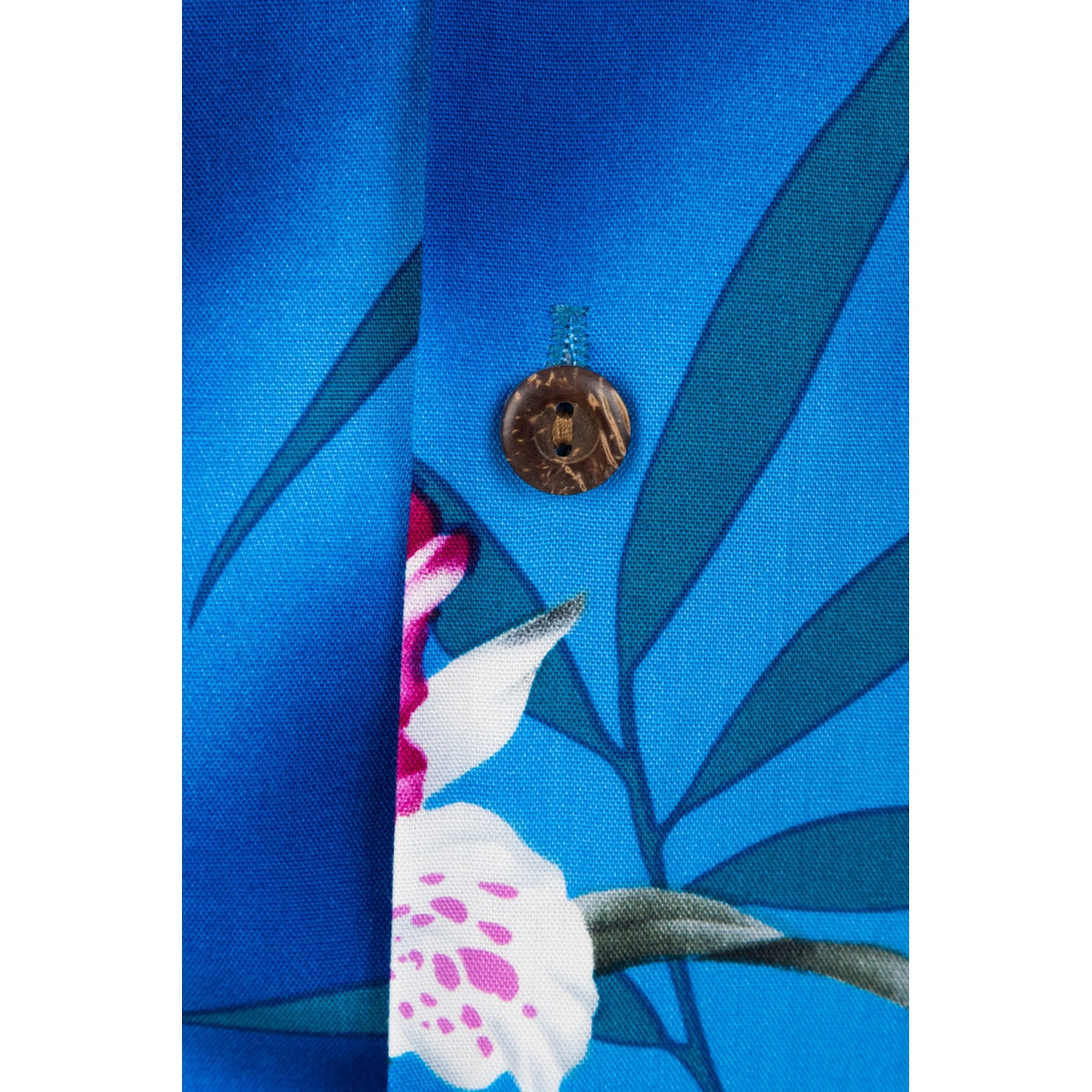 Royal Blue  Orchid Floral Print Shirt | Blue - Muumuu Outlet