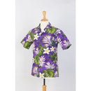 Purple Floral  Print Aloha Shirt - Muumuu Outlet