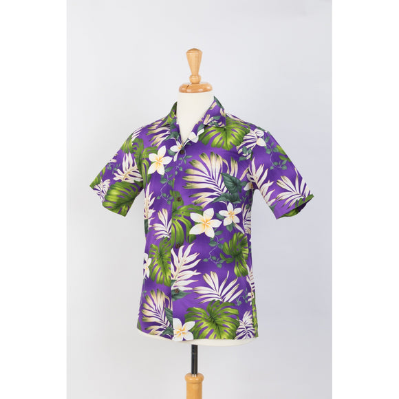 Purple Floral  Print Aloha Shirt - Muumuu Outlet