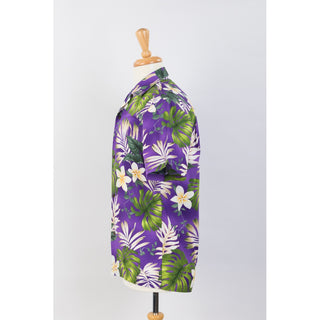 Purple Floral  Print Aloha Shirt - Muumuu Outlet