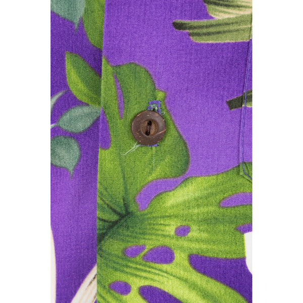 Purple Floral  Print Aloha Shirt - Muumuu Outlet