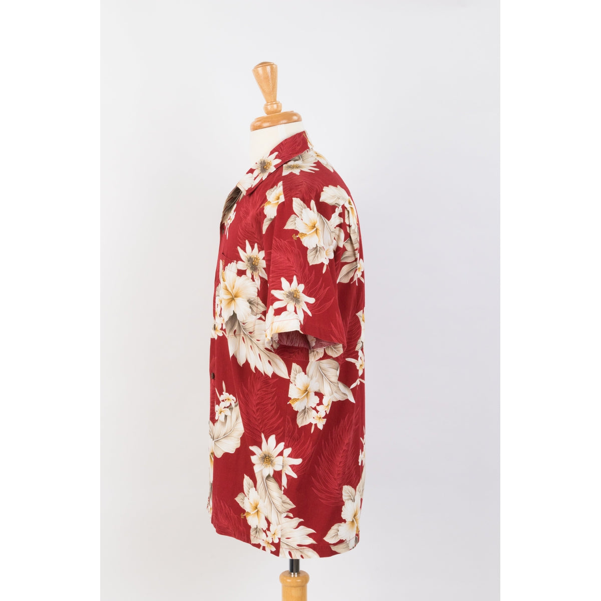 Hibiscus Cotton Aloha Shirt | Red - Muumuu Outlet