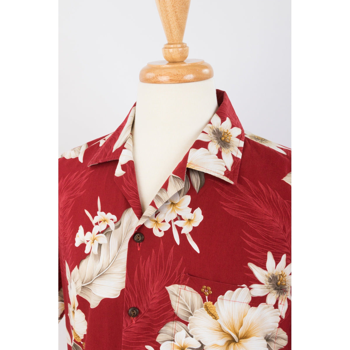 Hibiscus Cotton Aloha Shirt | Red - Muumuu Outlet