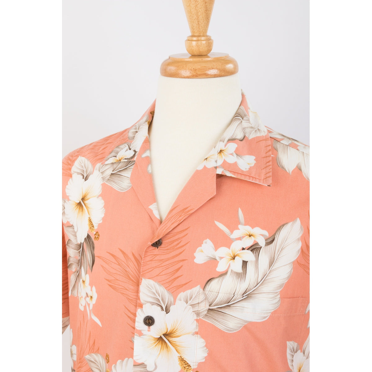 Hibiscus Cotton Aloha Shirt | Peach - Muumuu Outlet