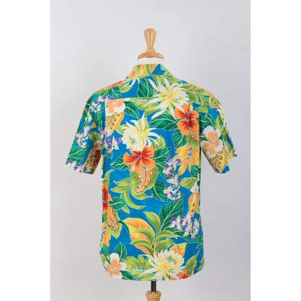 Paradise Tropical Print Aloha Shirts | Sky Blue