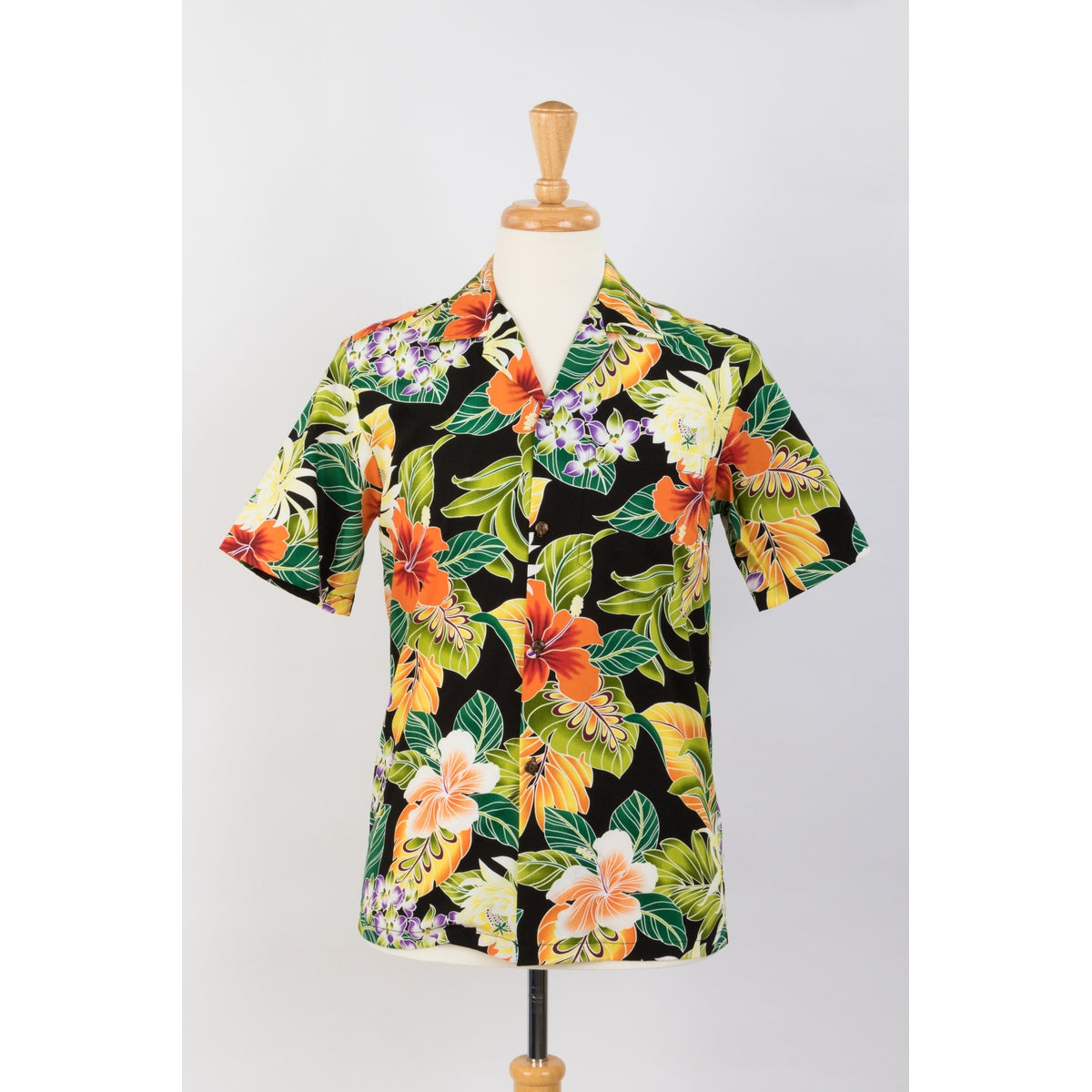 Paradise Tropical Print Aloha Shirts | Black