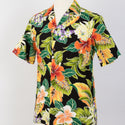 Paradise Tropical Print Aloha Shirts | Black