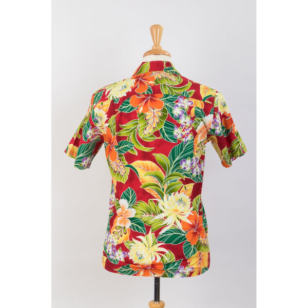 Paradise Tropical Print Aloha Shirts | Red