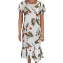 white hibiscus print dress