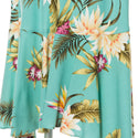 Halter Mid Length Teal Green Ceres Flower Print Hawaiian Dress