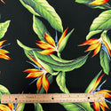 All Over Birds of Paradise Fabric | Black 0223 BLK-0002C