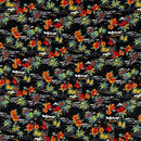 Hibiscus & Palm and Ocean Fabric | Black-1