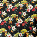 Hibiscus & Anthurium Hawaiian Fabric | Black-1