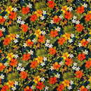 Yellow, Orange Hibiscus with Plumeria | Black-1