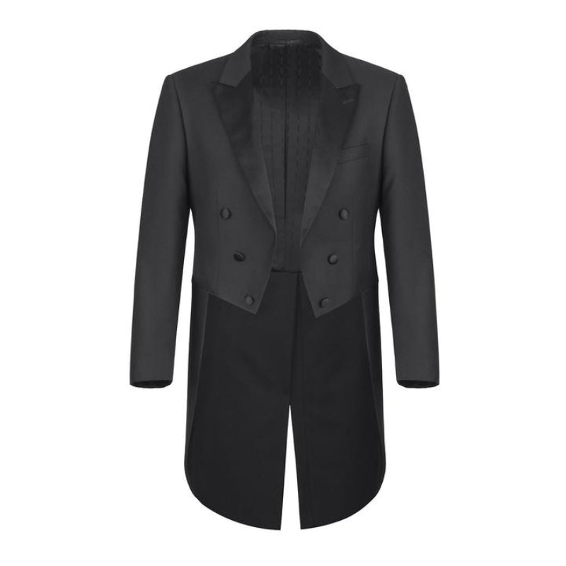 Classic Black Tailcoat Tuxedo Jacket and Pant Set - 0