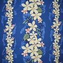 Mid Length Muumuu Hawaiian Dress Blue with Ribbon