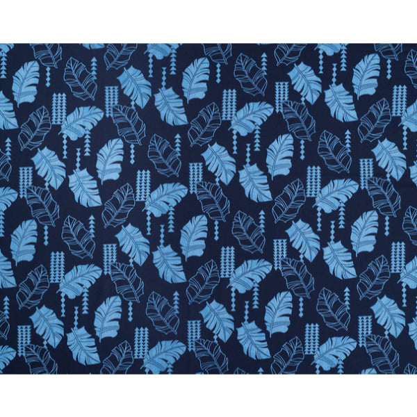 Chic Tropical Leaf Print for Interior Decoration | Navy