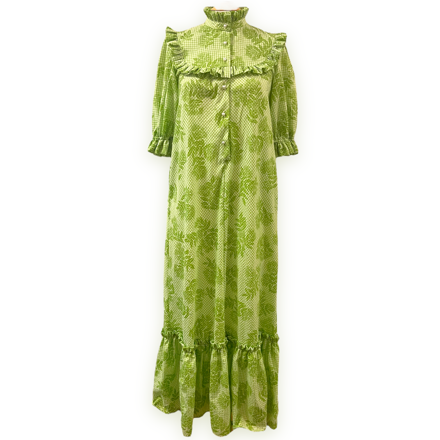 Original Print Fresh Green Special High Neck Muumuu　8221