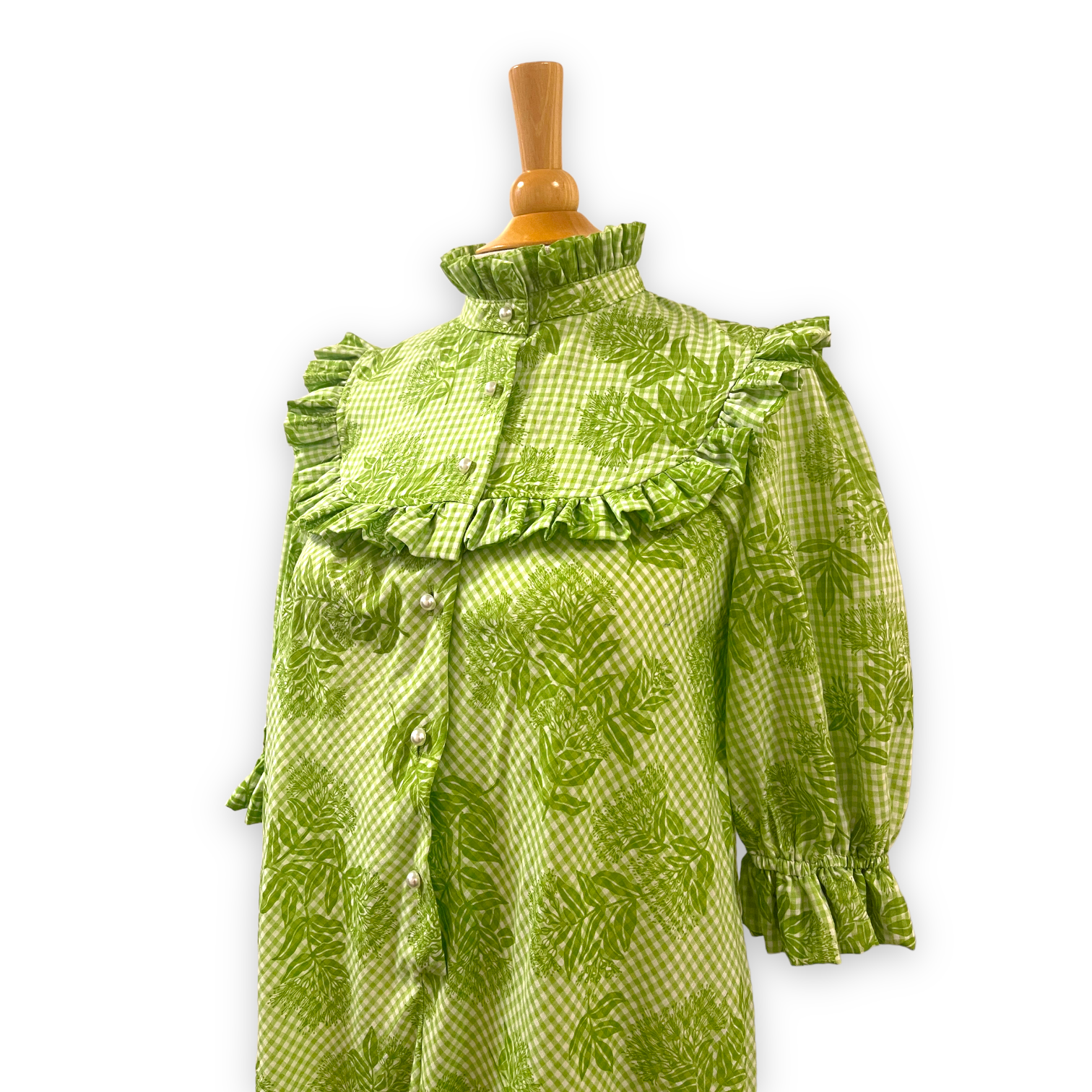 Original Print Fresh Green Special High Neck Muumuu　8221