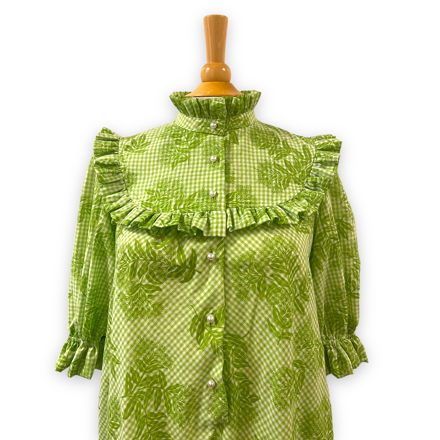 Original Print Fresh Green Special High Neck Muumuu　8221