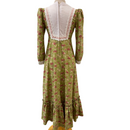 Floral Garden White Lace Trim Vintage Long Sleeve Traditional Hawaiian Dress 6761/750-5