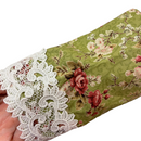 Floral Garden White Lace Trim Vintage Long Sleeve Traditional Hawaiian Dress 6761/750-6