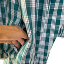 Teal Green Palaka Muumuu Vintage Styling- Long Sleeve
