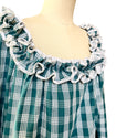Teal Green Palaka Muumuu Vintage Styling- Long Sleeve 6303 6306