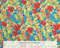 Hibiscus and Tropical Green Fabric | Purple