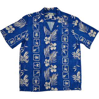 Ocean Life Light Blue Hawaiian Rayon Shirt