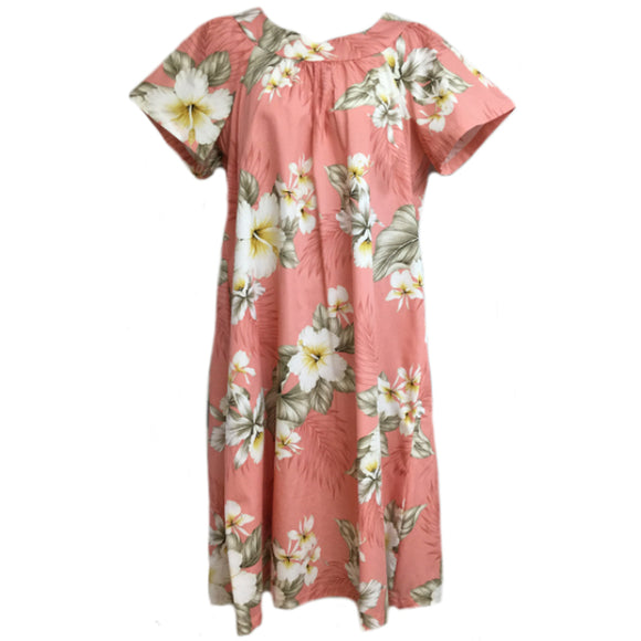 Relaxed Hibiscus Pink Muumuu Dress