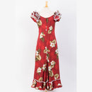 Hibiscus and Palm Tree Family Matching Gorgeous Ruffle Hawaiian Dress-6