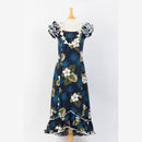 Hibiscus and Palm Tree Family Matching Gorgeous Ruffle Hawaiian Dress-14